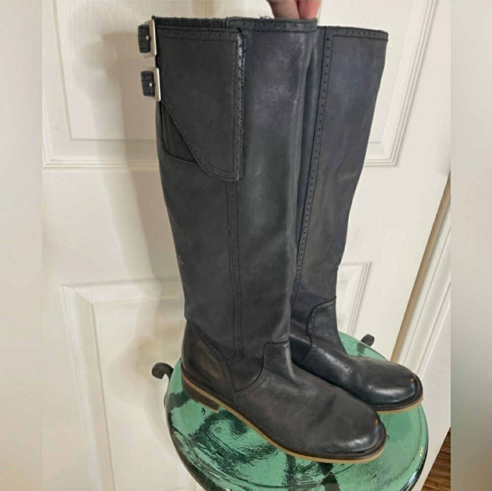 Lucky Brand Andria Black Leather Tall Riding Boots